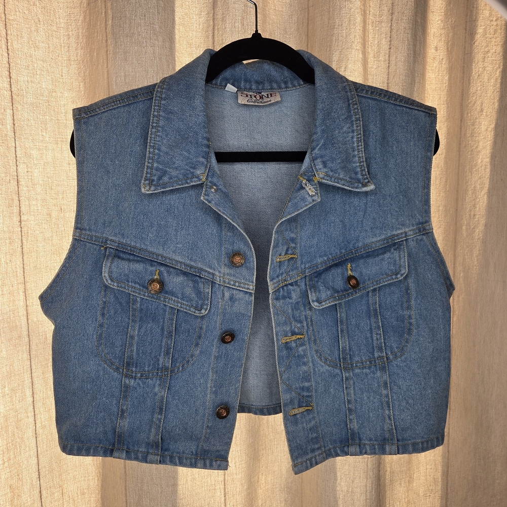 Vintage Stone Denim Sleeveless Vest